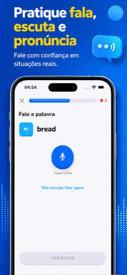 Exercício de pronúncia: fale a palavra e receba correção
